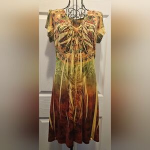 One World Screen Print Mini Dress